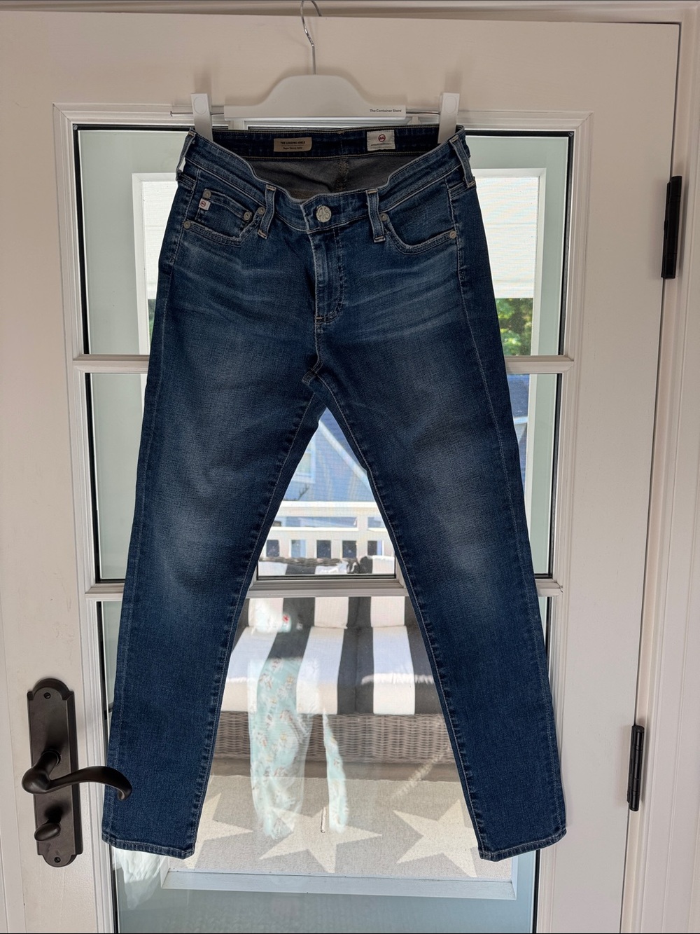 Ag Adriano Goldschmied Dark Blue Straight Leg Jeans